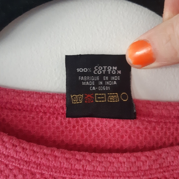 VINTAGE L Oversized Waffled Pink Shirt - Picture 4 of 7